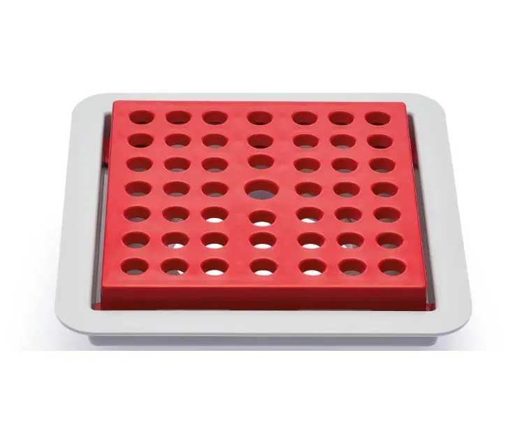 Ralo Linear - Square Fun Pvc/tp Vaz Vermelho 15x15cm