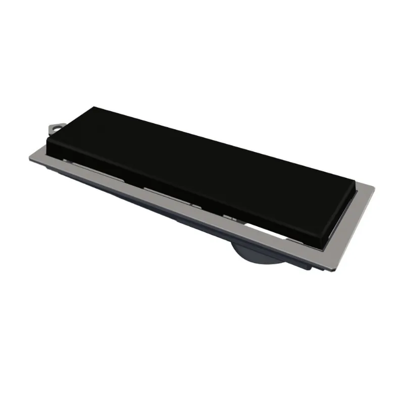 Ralo Linear Novii pvc 25cm Acabamento Preto Linear