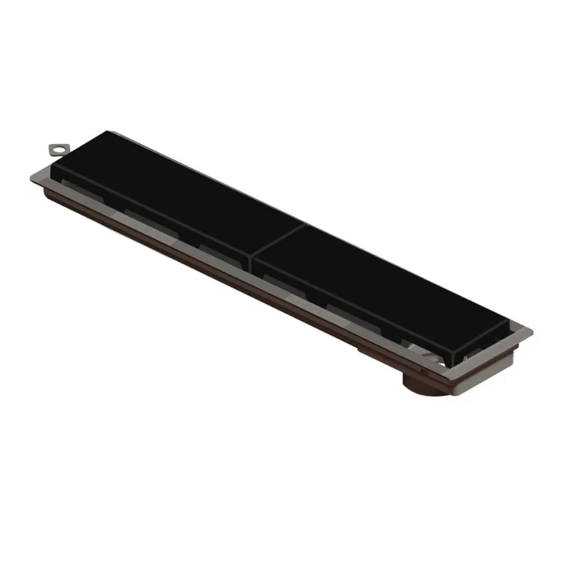 Ralo Linear Novii pvc Sifonado 50cm Acabamento Preto Linear