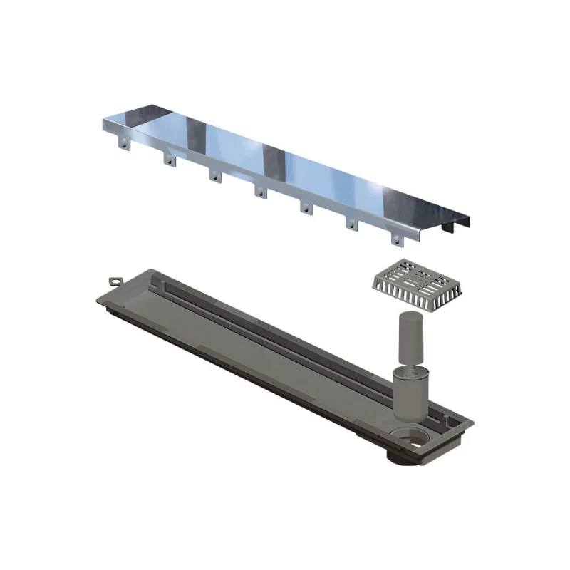 Ralo Linear Novii Sifonado 4225 50cm Saída na Extremidade com Tampa Inox Polida