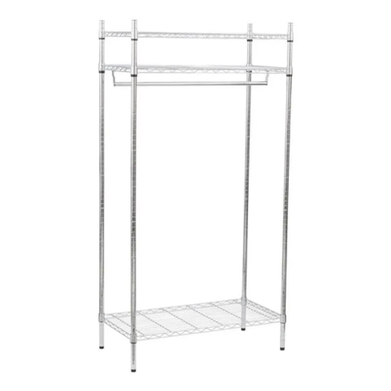 Estante Arara De Roupas Com Sapateira Cromada 175x91x46cm