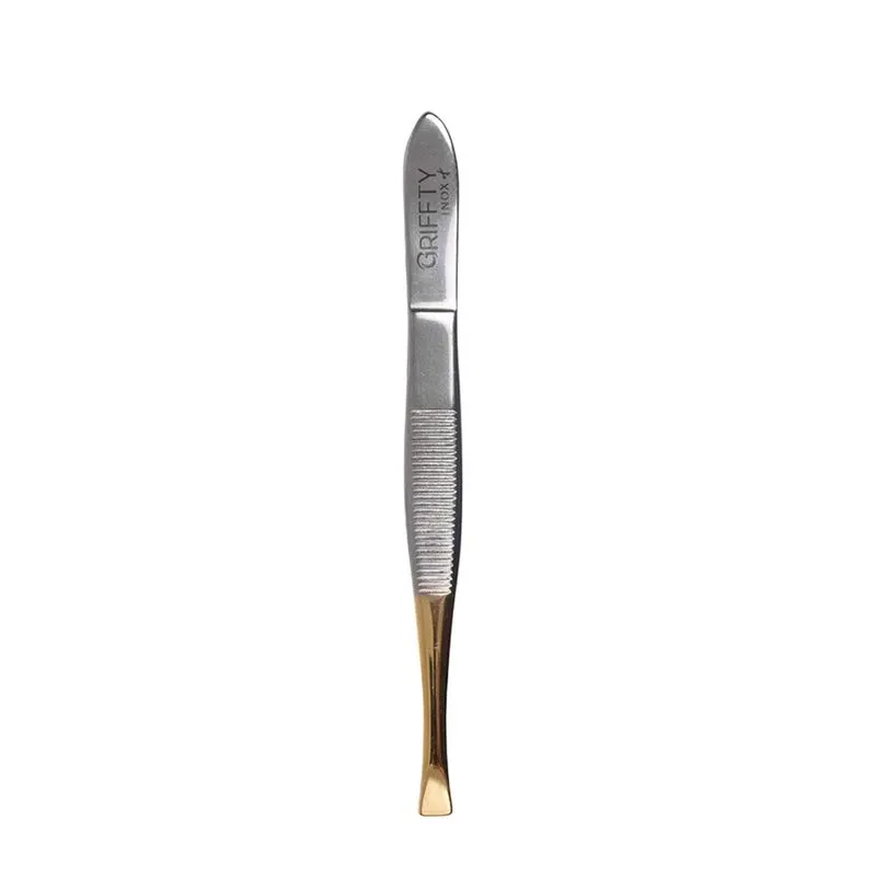 Pinça Griffty Dourada Inox Reta - G080