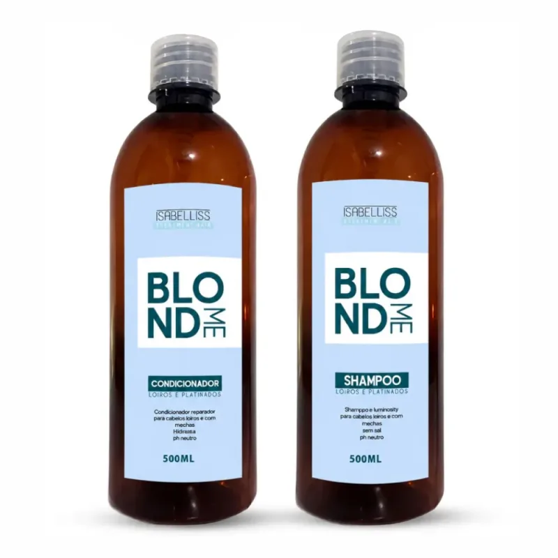 Kit Matizador Blond Me Shampoo e Condicionador 500ml Isabelliss - lojaparaisodarepublica
