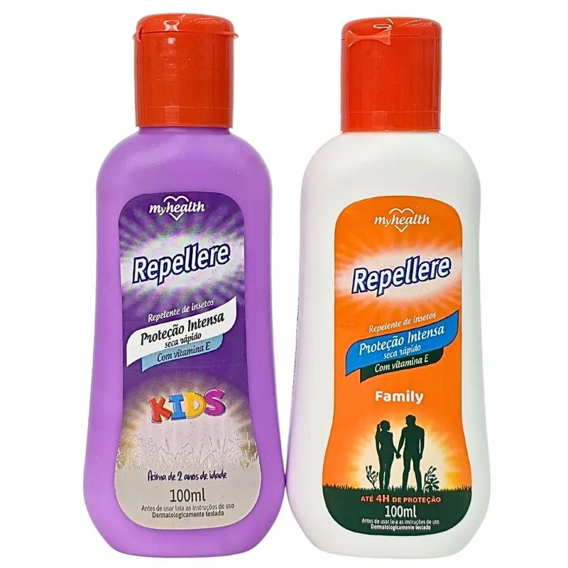 Kit 1 repelente de insetos family + 1 kids repellere my health 100ml cada