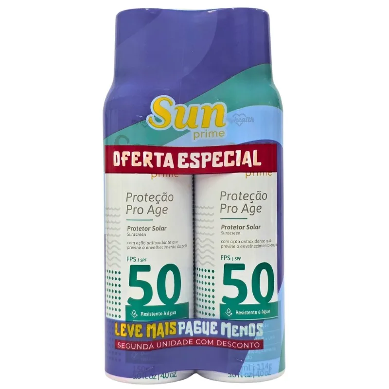 Kit 2 Protetores Solares Spray Fps 50 Sun Prime My Health 150ml / 114g