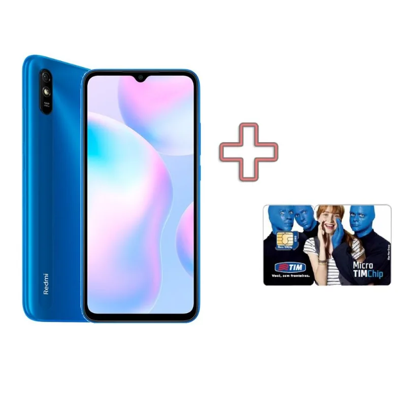 Smartphone Xiaomi Redmi 9A 32GB 2GB RAM Tela 6.53" Câmera Traseira 13MP Frontal de 5MP Bateria 5000mAh - Azul