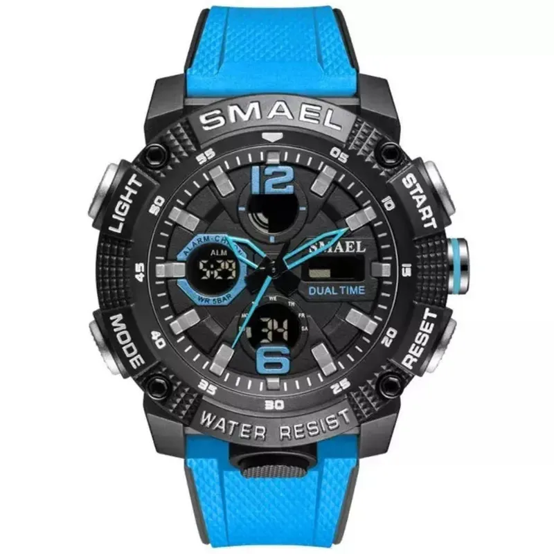 Relógio Esportivo Smael 8930 Analógico-digital á Prova D´ água Azul Claro