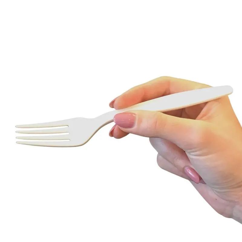 Garfo Bagaço De Milho 17cm - Cx 500 Unidades Biodegradável