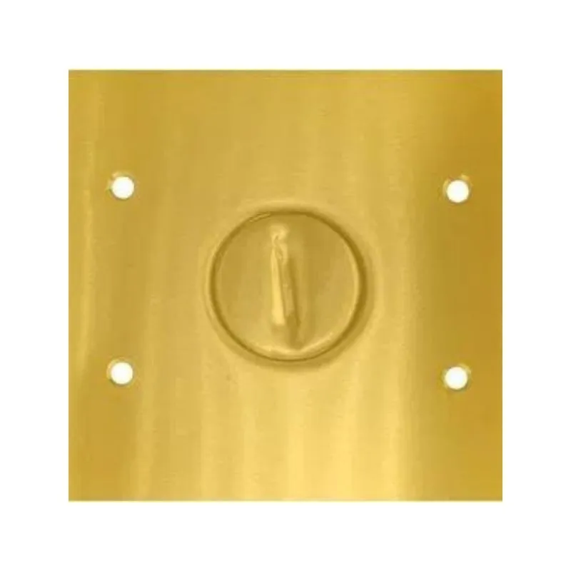 Placa Piso Rosca 4X4 Para 1 Tomada Redondo Latão Policarbonato Stamplac