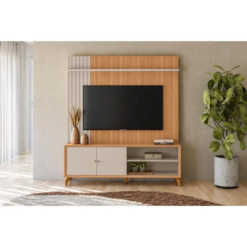 Estante Home Painel P/ TV 65 Pol Valença 162cm Jequitibá/Off Linea