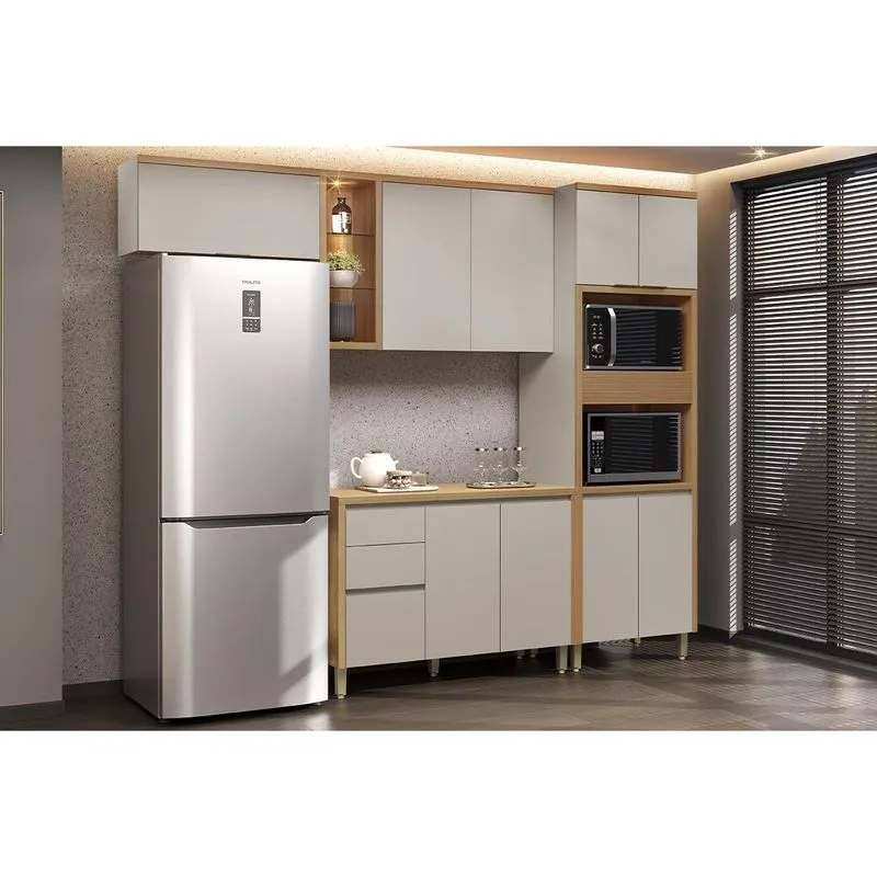 Kit Modulado 4 Peças 9 Portas Allure CZ645 Gris Linea