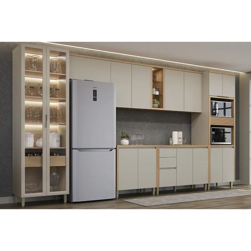 Kit Cozinha 7 Peças 15 Portas Allure CZ659 Gris Linea