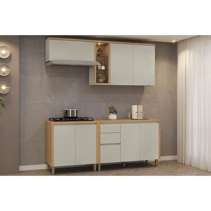 Cozinha Modulada 4 Peças 7 Portas Allure CZ644 Gris Linea