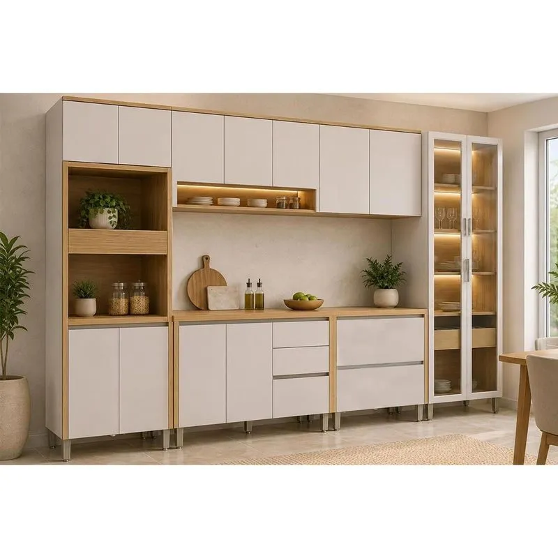 Cozinha Modulada 6 Peças 14 Portas Allure CZ652 Gris Linea
