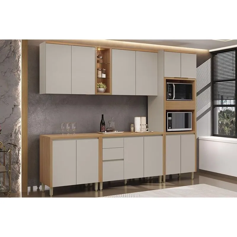 Cozinha Modulada 5 Peças 12 Portas Allure CZ649 Gris Linea