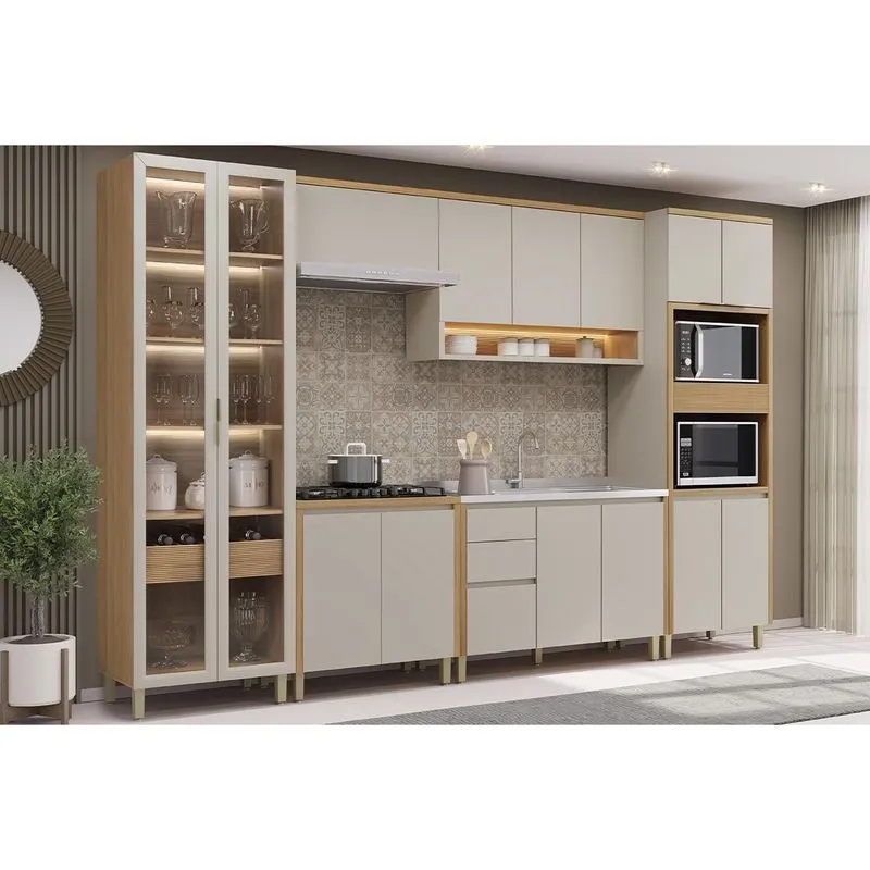 Cozinha Modulada 6 Peças 14 Portas Allure CZ654 Gris Linea
