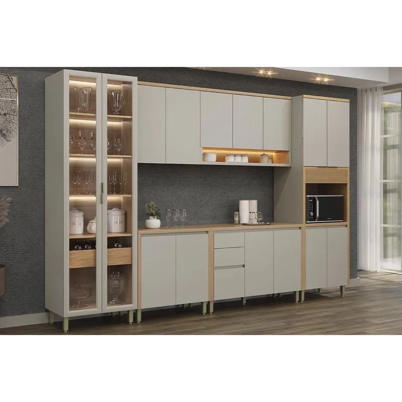 Cozinha Modulada 6 Peças 15 Portas Allure CZ653 Gris Linea