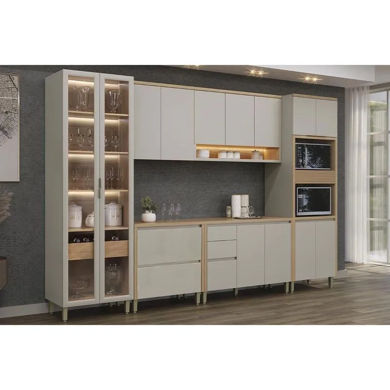 Cozinha Modulada 6 Peças 14 Portas Allure CZ655 Gris Linea