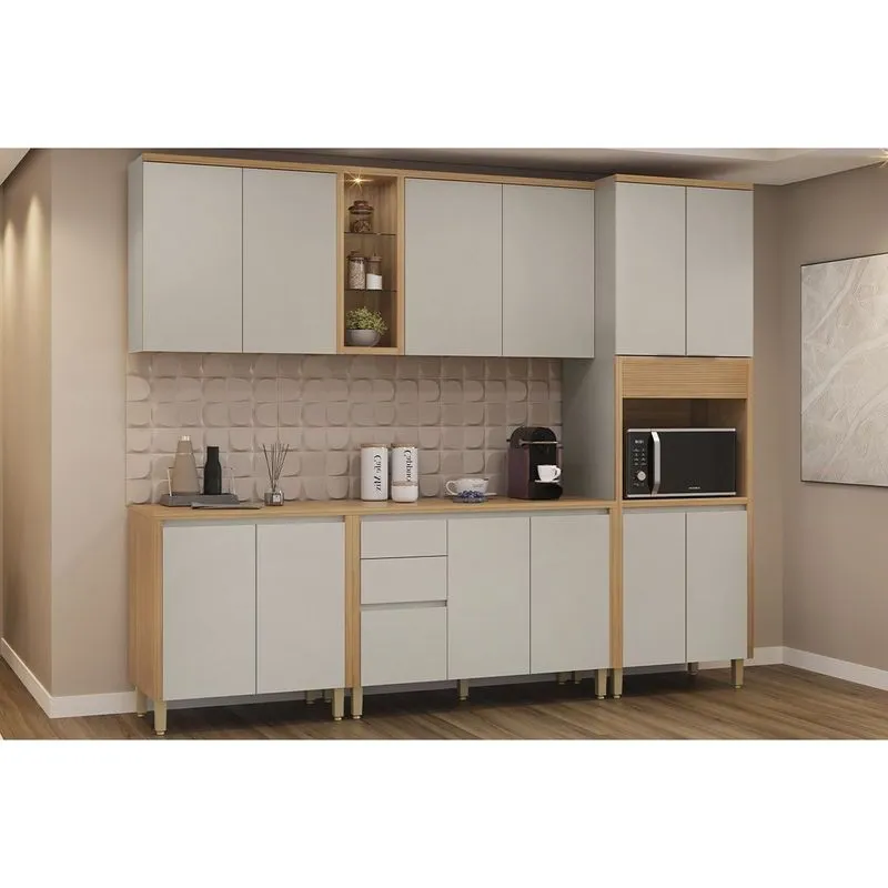 Cozinha Modulada 5 Peças 12 Portas Allure CZ650 Gris Linea