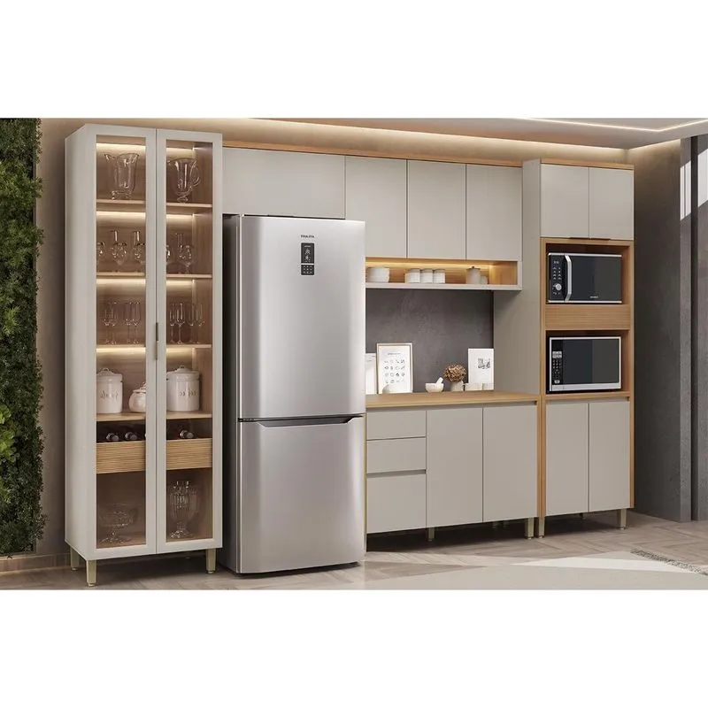 Cozinha Modulada 5 Peças 12 Portas Allure CZ647 Gris Linea