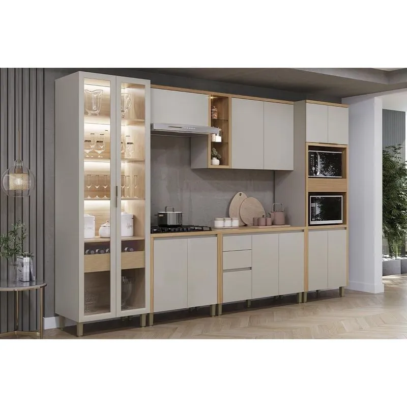 Cozinha Modulada 6 Peças 13 Portas Allure CZ657 Gris Linea