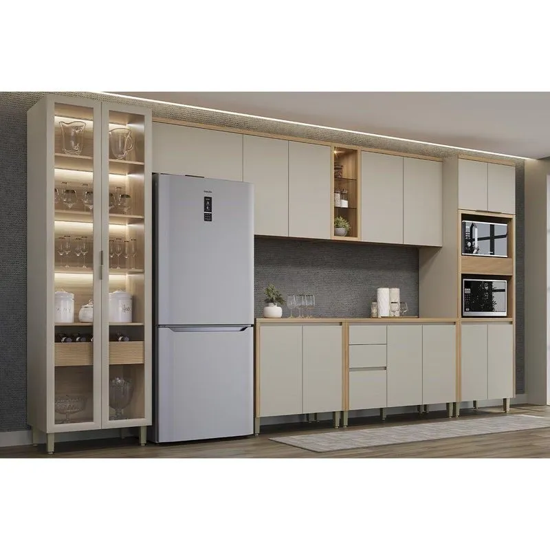 Cozinha Completa 7 Peças 15 Portas Allure Cz659 Gris Linea
