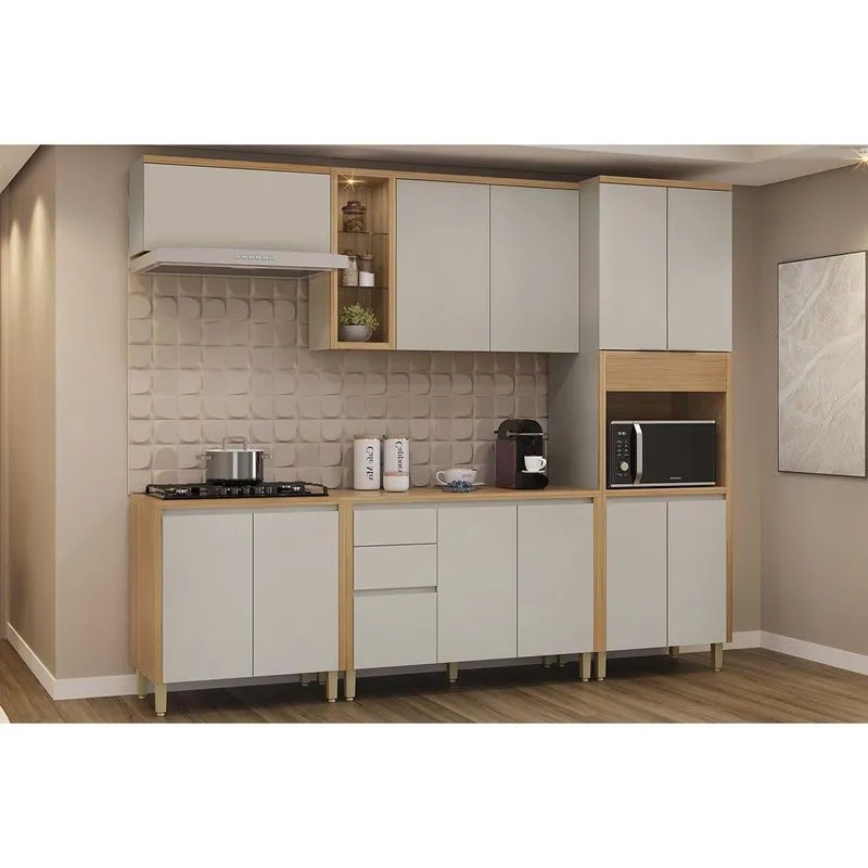Cozinha Completa 5 Peças 11 Portas Allure Cz651 Gris Linea