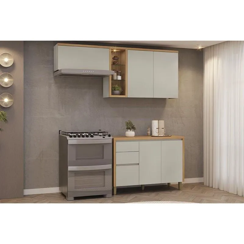 Cozinha Completa 3 Peças 5 Portas Allure Cz641 Gris Linea