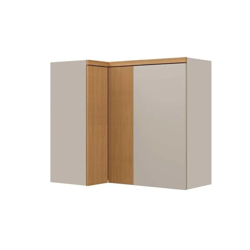 Módulo Cozinha Linea Allure Allure De Canto C/3 Portas 93cm Jequitiba/gris Linea Brasil