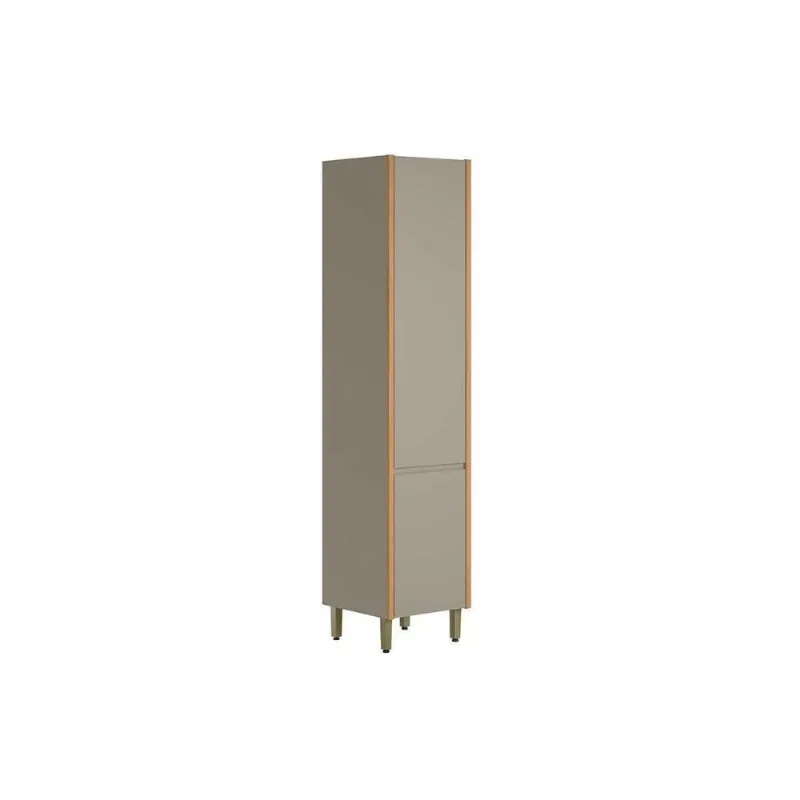 Paneleiro Allure com 2 Portas e 4 Prateleiras MDF 50CM Jequitiba-Gris Linea Brasil