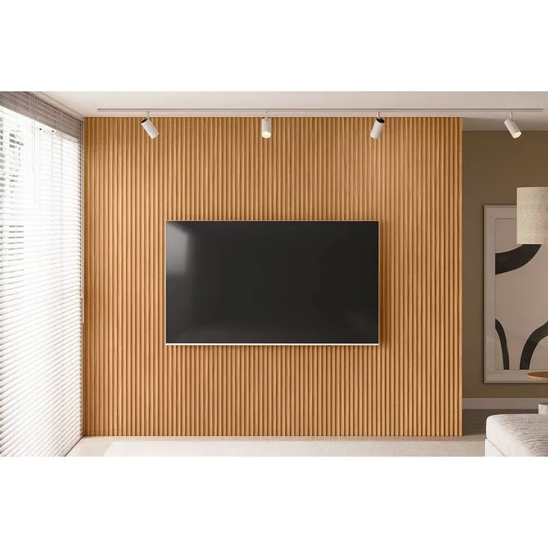 Painel p/ Quarto até 100 Pol Modular 3.0 Ripado 297x250cm Nature Fosco - Linea Brasil