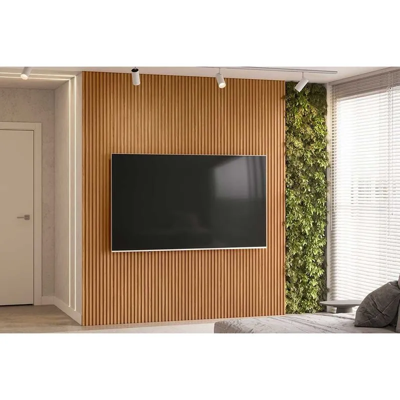 Painel p/ Banheiro até 85 Pol Modular 2.2 Ripado 219x250cm Nature Fosco - Linea Brasil