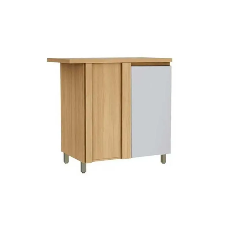 Gabinete de Cozinha Modulado Allure de canto c/ 1 Porta 93cm Jequitiba/Gris Fosco - Linea Brasil