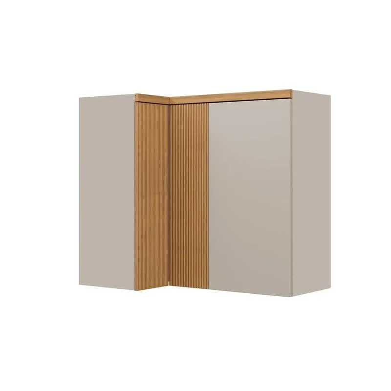 Armário de Cozinha Modulado Allure de canto c/ 3 portas 93cm Jequitiba/Gris Fosco - Linea Brasil