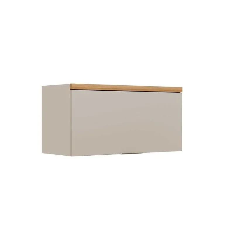 Armário Aéreo Cozinha Modulado Allure c/ 1 Porta Basculante 80cm Jequitiba/Gris Fosco - Linea Brasil