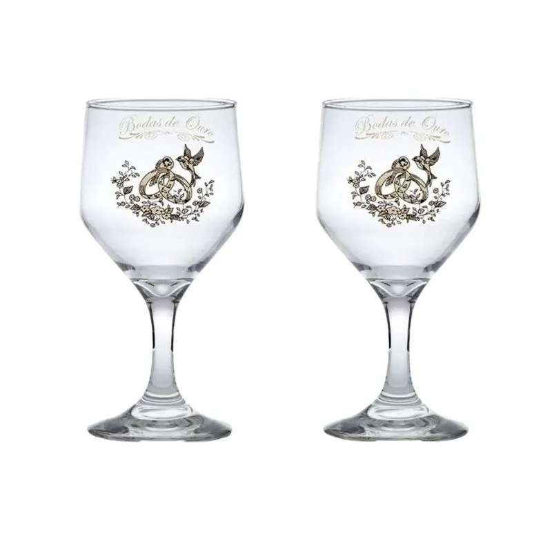 Jogo De Taças Para Vinho Betelud Bodas De Ouro