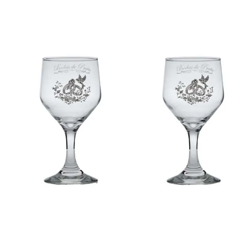 Jogo De Taças Para Vinho Betelud Bodas De Prata
