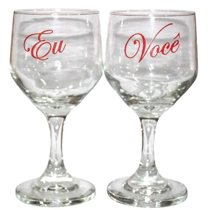 Jogo De Taças Para Vinho Betelud Eu E Você 2 Peças