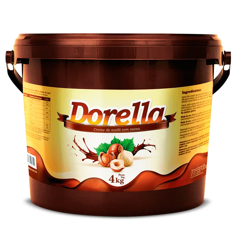Creme de Avelã Com Cacau Dorella 4kg DOREMUS CREME DE AVELA C.CACAU DORELLA 4KG 4857 DOREMUS