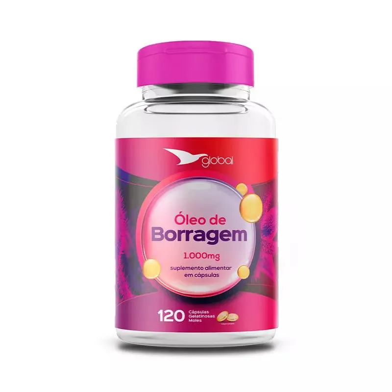 Óleo de Borragem 1000 mg. Suplemento Alimentar 120 cáps.global Suplementos