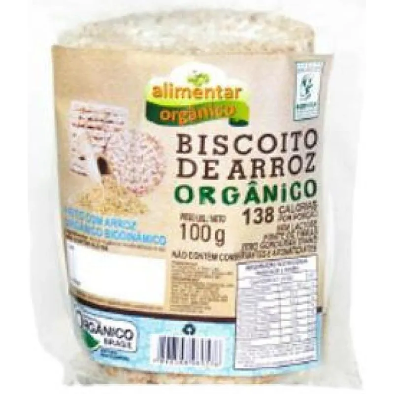 Biscoito De Arroz Orgânico Alimentar 100g