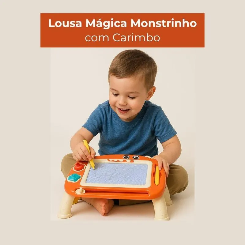 Lousa Mágica Monstrinho Com Carimbo - Sortida