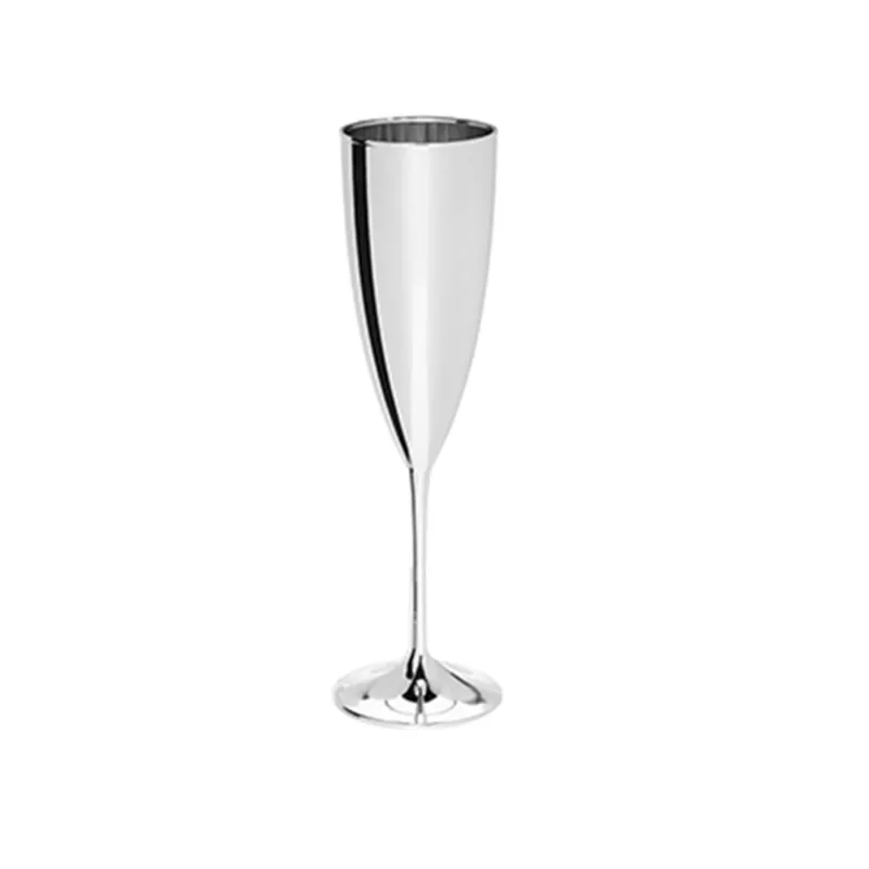 Taça De Champanhe Prata Metalizada 170ml Neoplas
