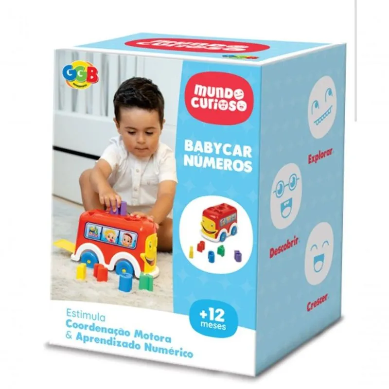 Brinquedo Educativo Babycar Números Aprendizado Divertido para Crianças +12 Meses GGB Plast Brinquedo Educativo Babycar Números Aprendizado Divertido +12 Meses GGB Plast