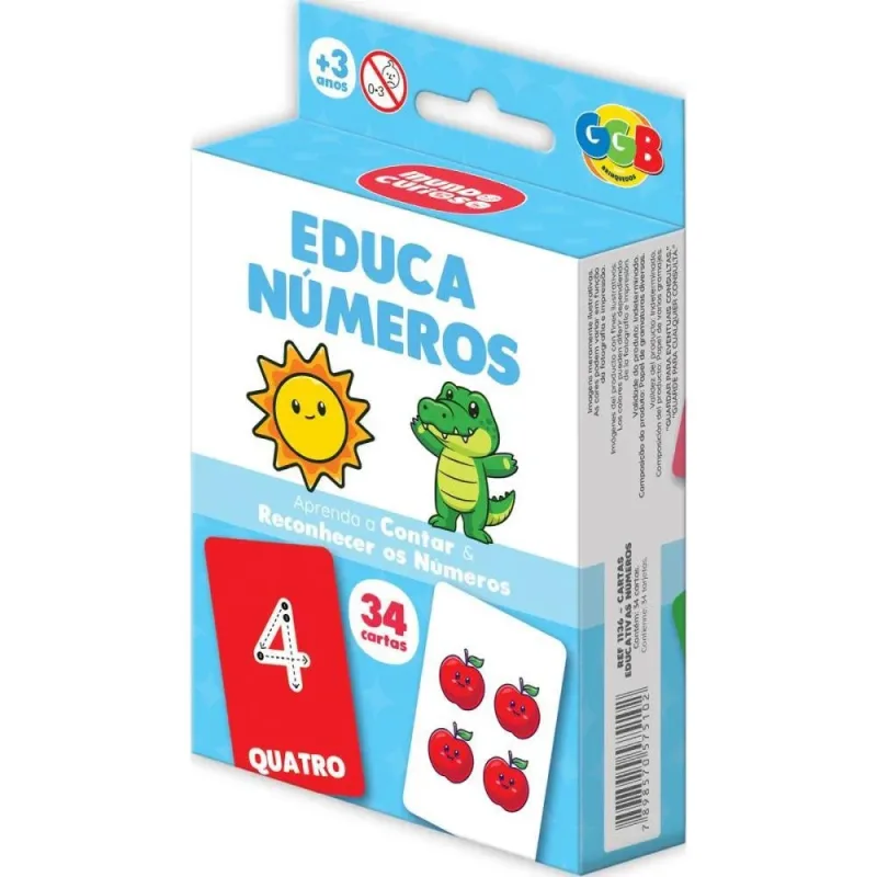 Jogo de Cartas Educa Numeros 34 Cartas