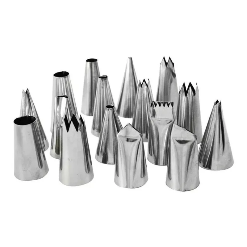 Jogo De Bicos De Confeitar Aço Inox 16 Peças