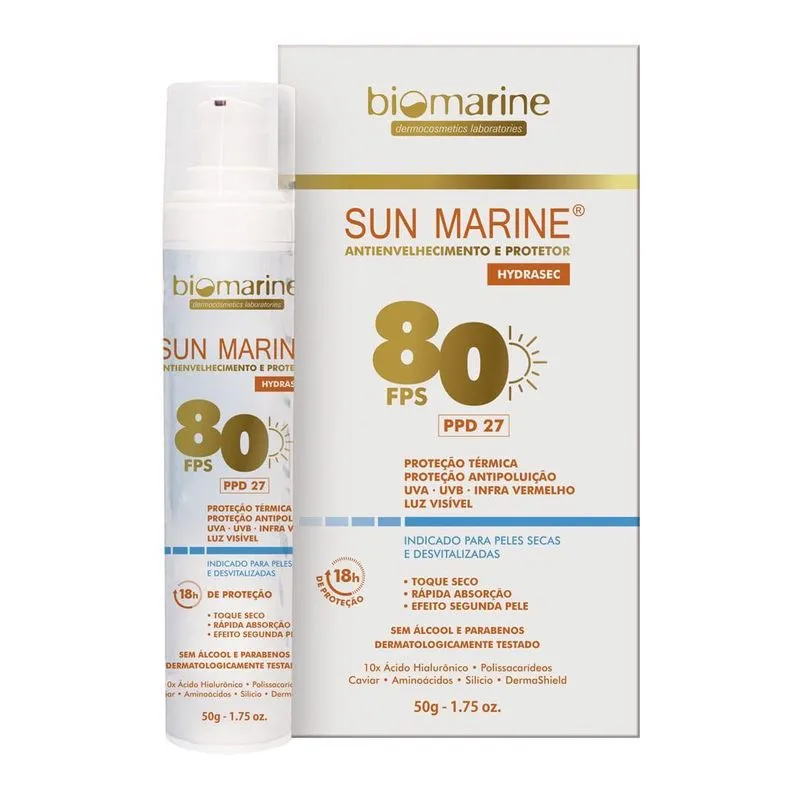 Biomarine Protetor Solar Sun Marine Fps 80 8 Horas De Proteção 50g