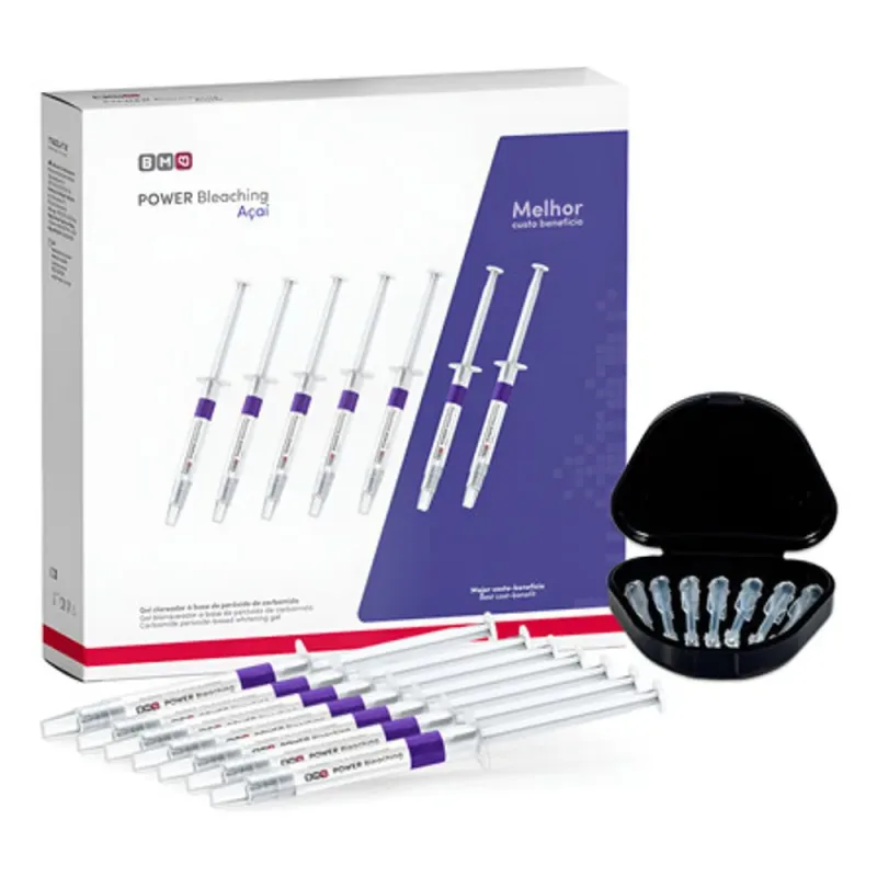 Clareador Dental Power Bleaching 16% Açai BM4 - Kit com 7 Seringas