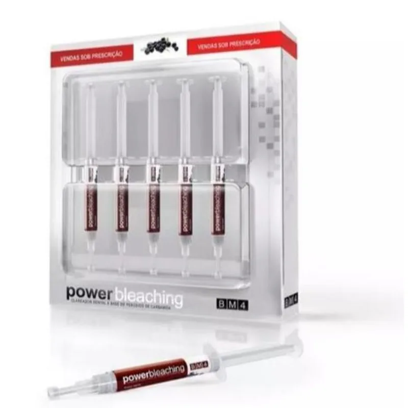 Clareador Dental Power Bleaching 22% BM4 - 5 Seringas - Sabor Açaí