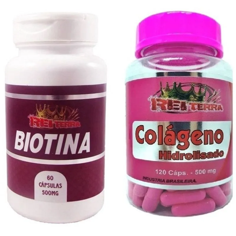 Kit Biotina 60 Cápsulas + Colágeno Hidrolisado 120 Cápsulas